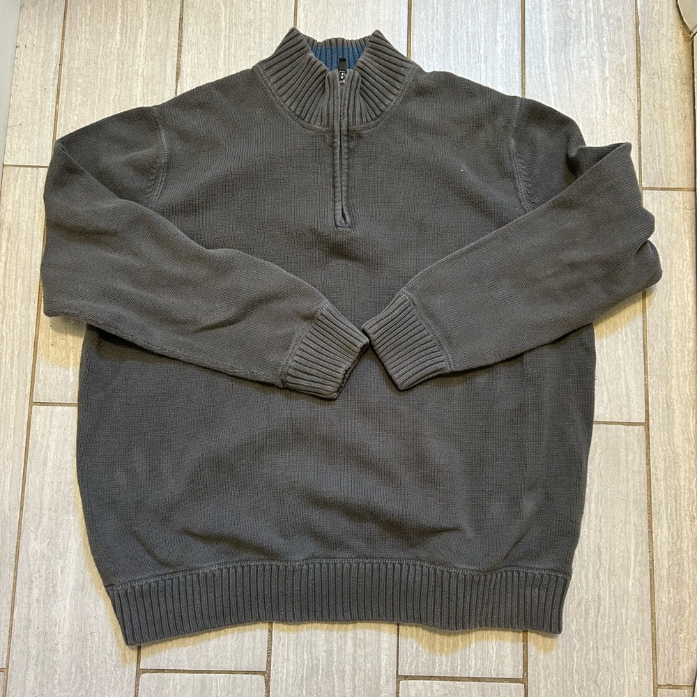 Eddie Bauer Men’s Gray Cotton Sweater, XXL